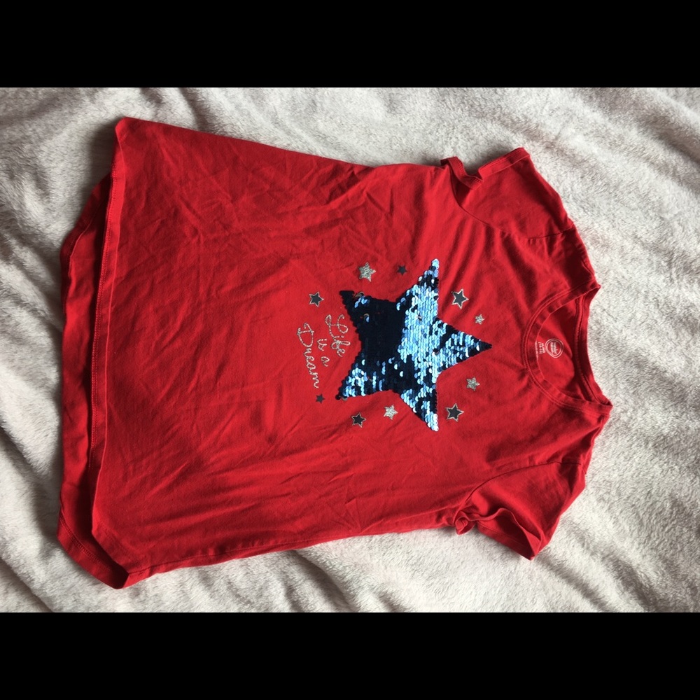 Fourth of July color changing sequins T-shirt